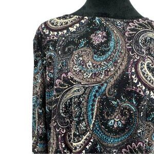 Vintage Avenue Boho‎ Dress Womens 22 3x Paisley Asymmetrical Tunic Stretch Fairy